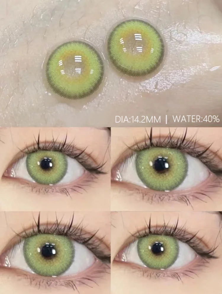 YOUMIKA  -   2pcs/pair New Colored Contact Lenses Fashion Green Eyes Lenses Natural Brown Eye Lenses Gray Contact Lens Fast Delivery