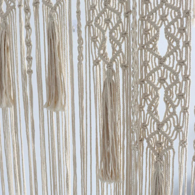 YOUMIKA  -  Macrame Woven Wall Hanging Curtain, Boho Window Curtains, Handmade Bohemian Decor, Window Doorway, Bedroom, Living Room,