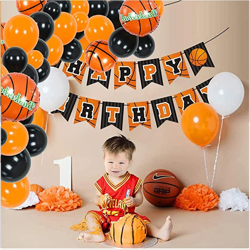 YOUMIKA   -  110 Pieces Basketball Theme Balloon Garland Arch Kit For Basketball Sports Theme Party Baby Shower Birthday Party Supplies