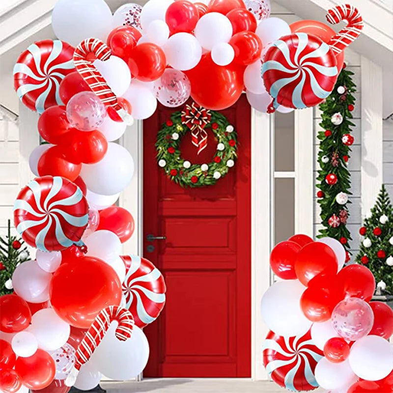 YOUMIKA  -  New Merry Christmas Balloon Arch Garland Kit Santa Decor Ballon Supplies For Xmas New Year Party Home Garden Party Decor