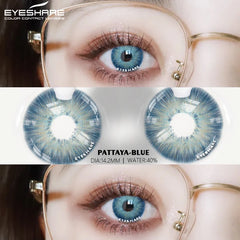 YOUMIKA  -  1 Pair Colored Contact Lenses For Eyes Natural Green Eye Lens Blue Lens Color Lens Yearly Beautiful Pupil Contact Lens