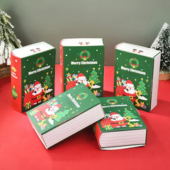 YOUMIKA  -  5pcs Book Shape Christmas Candy Chocolates Boxes Santa Biscuit Cookies Gifts Packing Bags For Xmas New Year Party Decor Navidad