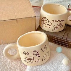 YOUMIKA  -  Korean Cute Puppy Mug Coffee Cup Milk Cup Ceramic Cup Girl's Gift