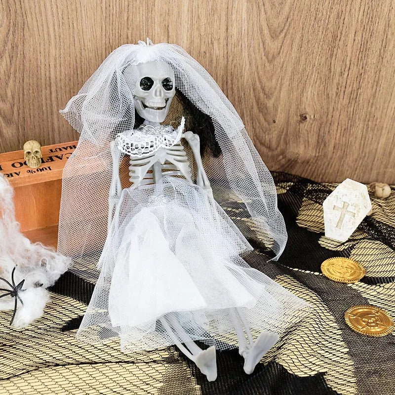 YOUMIKA  -  Halloween Skeleton Couple Ornament Skull Bone Bride And Groom Hanging Decoration for Home Haunted House Horror Props Bar Decor