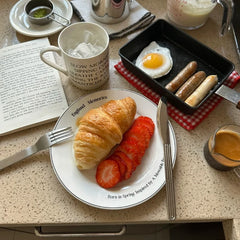 YOUMIKA  -  Original Classic Series Flat Plate British Breakfast Plate Nordic Style Dishes and Plates Sets Ceramic Plate