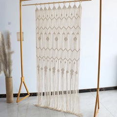 YOUMIKA  - Boho Macrame Window Curtain, Room Divider, Doorway Curtain, Large Long Macrame Wall Hanging for Livingroom, Bedroom, Wedding