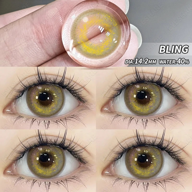 YOUMIKA  -  1Pair Natural Color Contact Lenses for Eyes New Blue Contacts Lenses Yearly Fashion Brown EyeContacts Lens Colored Lens