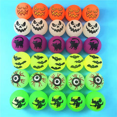 YOUMIKA  -  10-30Pcs Halloween Luminous Bouncy Ball Pumpkin Witch Rubber Ball Toys for Kids Birthday Party Favos Halloween Party Decoration