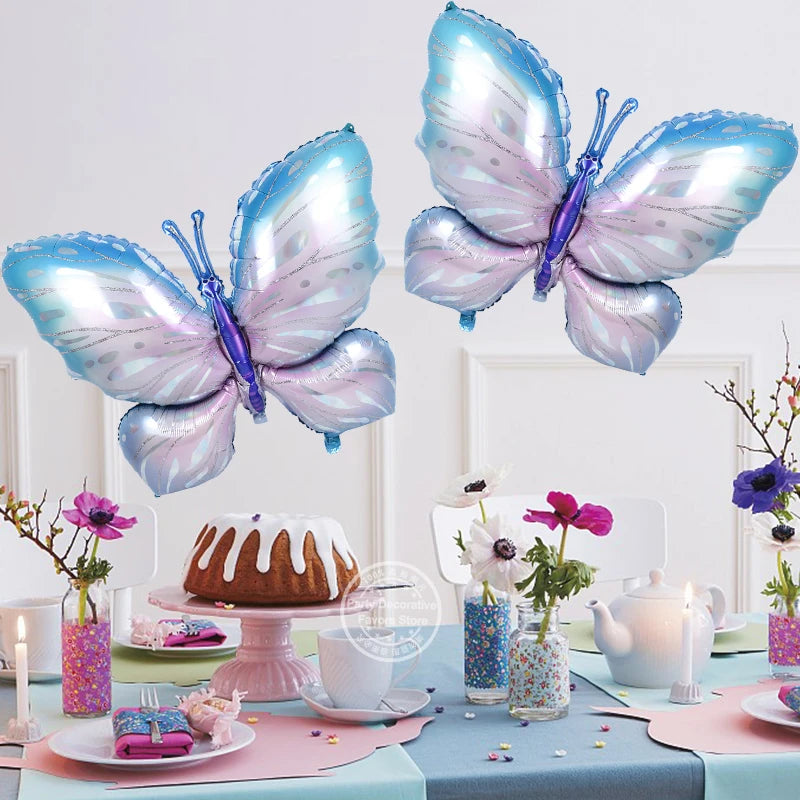 YOUMIKA  -  Large Butterfly Foil Balloon 3D Insect Butterfly Fairy Helium Balloon for Girls Birthday Party Decoration Kids Toy Gift Wedding