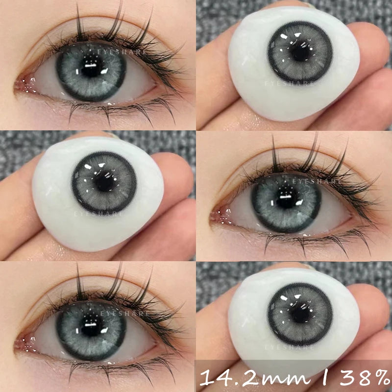 YOUMIKA  -  1pair Colored Contact Lenses for Eyes Blue Eye Contacts Gray Pupils Lens Brown Contacts Yearly Soft Korean Lenses