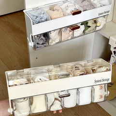 YOUMIKA  -  Wall Mounted Drawer Organizer Multifunctional Transparent Sock Organizer Panties Organizers with Classified Storage for Cupboard