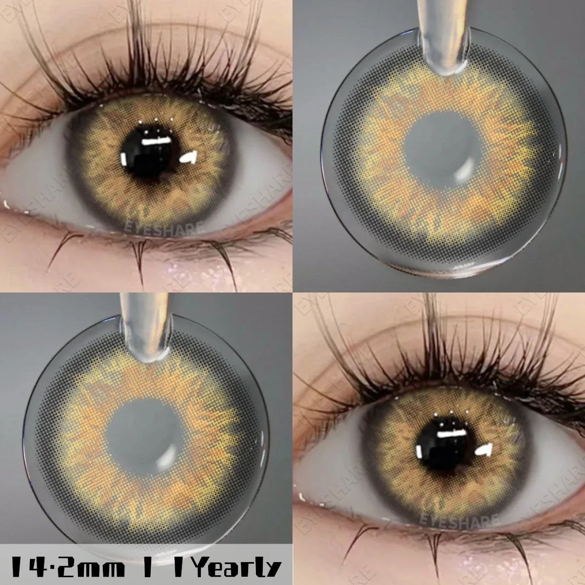 YOUMIKA  -  2pcs Color Contacts Lenses Brown Lenses With Prescription Gray Lenses Fashion Diopters Lens Myopia Lenses 0.00 to-6.00