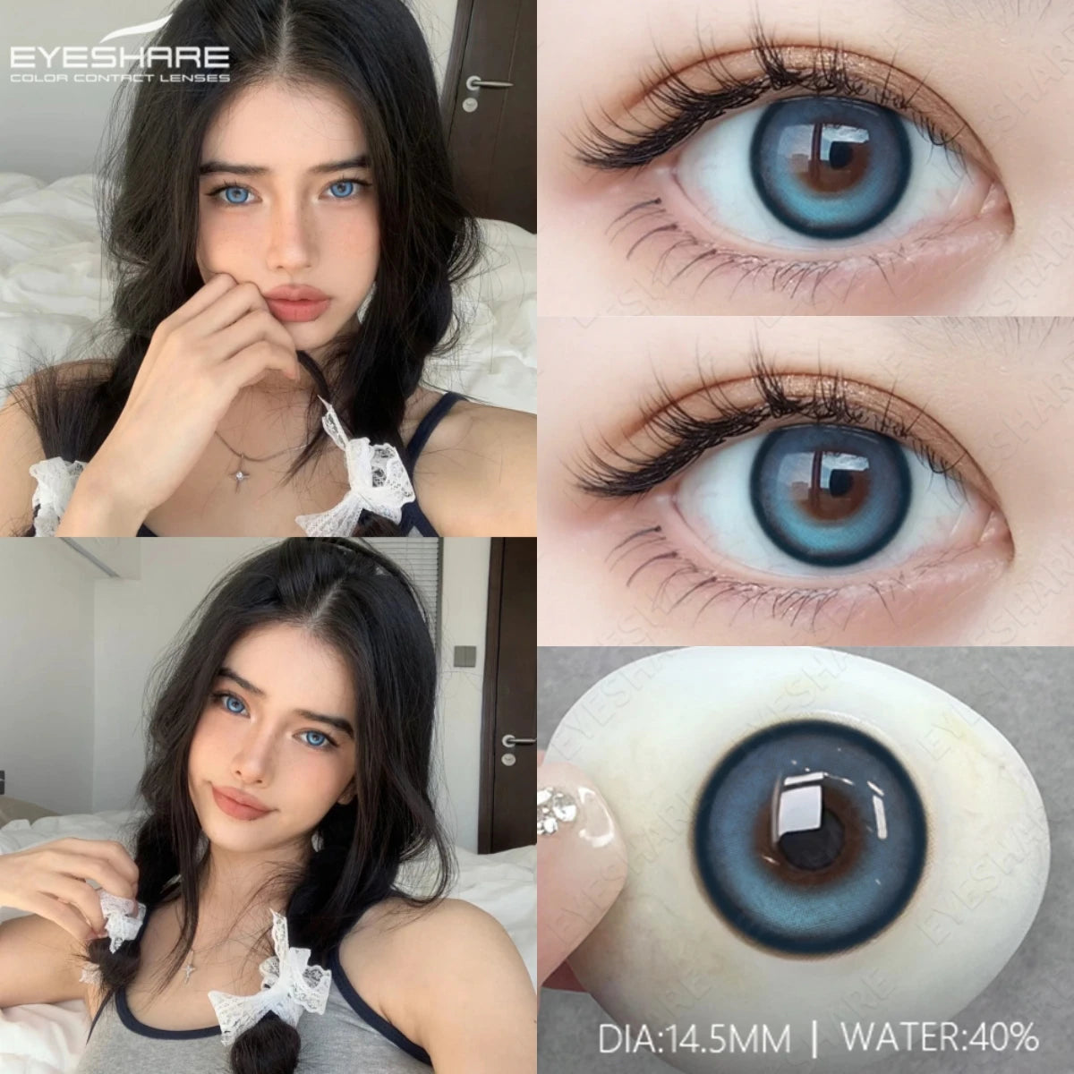 YOUMIKA  -  New Color Contact Lenses for Eyes 1Pair Natural Blue Eyes Contacts Lenses Yearly Fashion Gray Korean Contacts Lenses