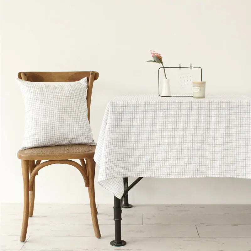 YOUMIKA  -  Rustic Tablecloth 100% Linen Farmhouse Table Cloth, Handcrafted Dining Tablecover, Everyday Use, Special Occasions, TJ9546