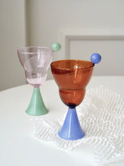 YOUMIKA  -  Design Sugar Bean Goblet Glass Water Glass Dessert Glass Champagne Glass Gift Bubble Cup Glassware for Drinking Cocktail Glass