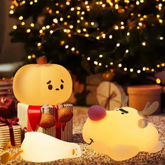 YOUMIKA  -  Rechargeable Christmas Table Lamp Led Night Light Rudolph Reindeer Cartoon Halloween Lighting Desk Bedroom Decor Pumpkin Gifts