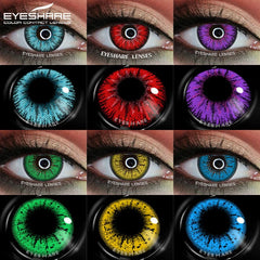 YOUMIKA  -  Halloween Contact Lenses 1Pair Color Contact Lenses for Eyes Red Lenses Cosplay Colored Lenses Blue Eye Contacts Yearly