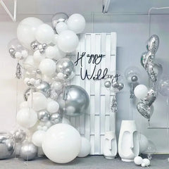 YOUMIKA   -  102pcs Silver White Balloons Garland Arch Kit Party Decoration Balloon For Wedding Baby Show New Year Birthday Party Supplies