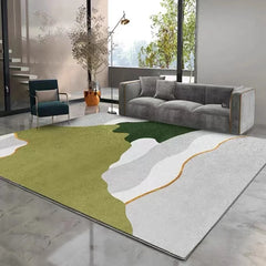 YOUMIKA  - Green Light Luxury Living Room Decoration Carpet Simple Abstract Study Cloakroom Plush Rug Home Bedroom Bedside Fluffy Soft Rugs