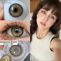 YOUMIKA  -  2Pcs Color Contact Lens Pupils Blue Eyes Nature Brown Eye Contact Lenses High Quality Colored Makeup Lens Fast Delivery