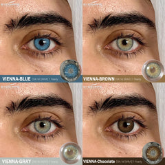 YOUMIKA  -  2pcs/pair New Colored Contact Lenses for Eyes Fashion Blue Contacts Brown Contacts Lenses Yearly Gray Beautiful Pupils