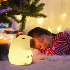 YOUMIKA  -  Silicone Capybara Night Lights Portable USB Rechargeable Animal Touch Control Lamp with Timing Function for Home Bedroom Decor