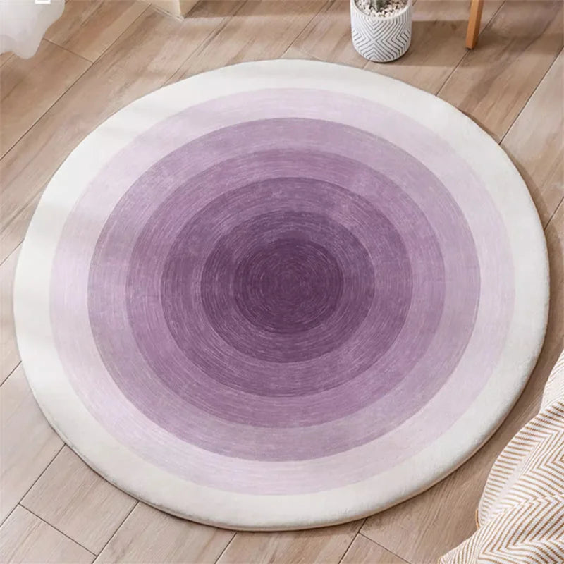 YOUMIKA  -  Round Cream Color Carpet Simple Living Room Decoration Carpets Home Bedroom Bedside Fluffy Soft Rug Modern Cloakroom Plush Rugs