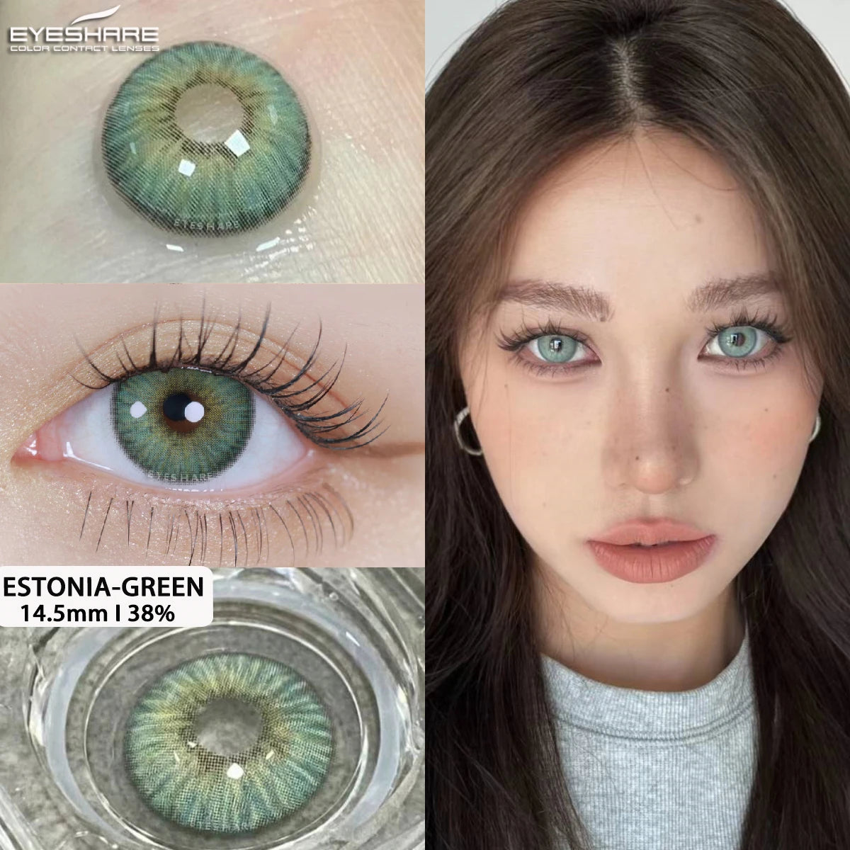 YOUMIKA  -  New 1 Pair Colored Contact Lenses for Brown Lens Big Eyes Green Contacts Lenses Fashion Blue Eyes Contacts Gray Lenses