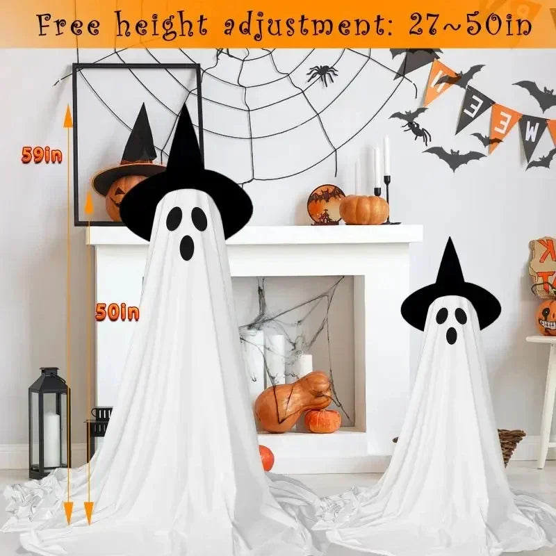 YOUMIKA  -  Halloween Decor Outdoor Halloween Party Decor Indoor Spooky Ghost Decor With Remote Control String Lights Halloween Ghost Lights