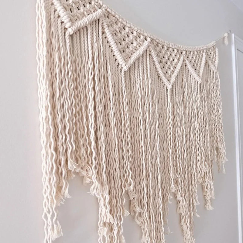 YOUMIKA  -  Macrame Wall Hanging Tapestry Large Bohemian Macrame Curtain Fringe Backdrops Home Decor for Wedding Living Room Bedroom Gallery