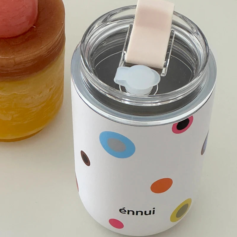 YOUMIKA  -  Original Colored Bubbles, Original Stainless Steel Insulated Straw Water Cup, Car Mounted Coffee Cute Insulated Cup