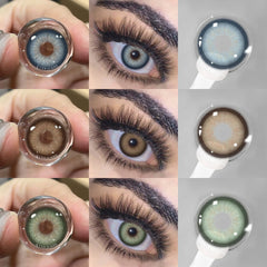 YOUMIKA  -  New Colored Contact Lenses Natural Eyes Lens Blue Eye Lens Brown Lenses Yearly Cosmetic Pupils Green Contacts 2pcs/pair