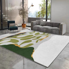 YOUMIKA  - Green Light Luxury Living Room Decoration Carpet Simple Abstract Study Cloakroom Plush Rug Home Bedroom Bedside Fluffy Soft Rugs