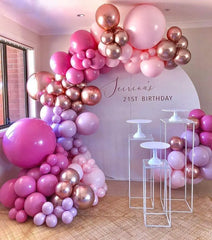 YOUMIKA   -  Hot Pink Balloon Garland Arch Kit 145Pcs Rose Gold Balloons for Girl Birthday Wedding Party Balloons Decorations Baby Shower