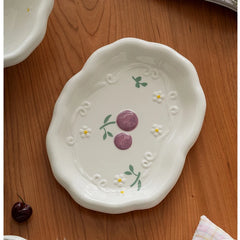 YOUMIKA  -  Cute Plates Cutlery Cuteness High Aesthetic Value Irregular Plates Fruit Relief Sculptures Dinner Plates