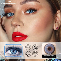 YOUMIKA  -  Natural Color Lens Eyes 2pcs Blue Colored Contact Lenses For Eye Beauty Contact Lenses Eye Yearly Cosmetic Color Lens