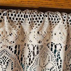 YOUMIKA  -  American country crochet cotton half curtain head rod curtain lintel cupboard curtain coffee curtain kitchen short curtain