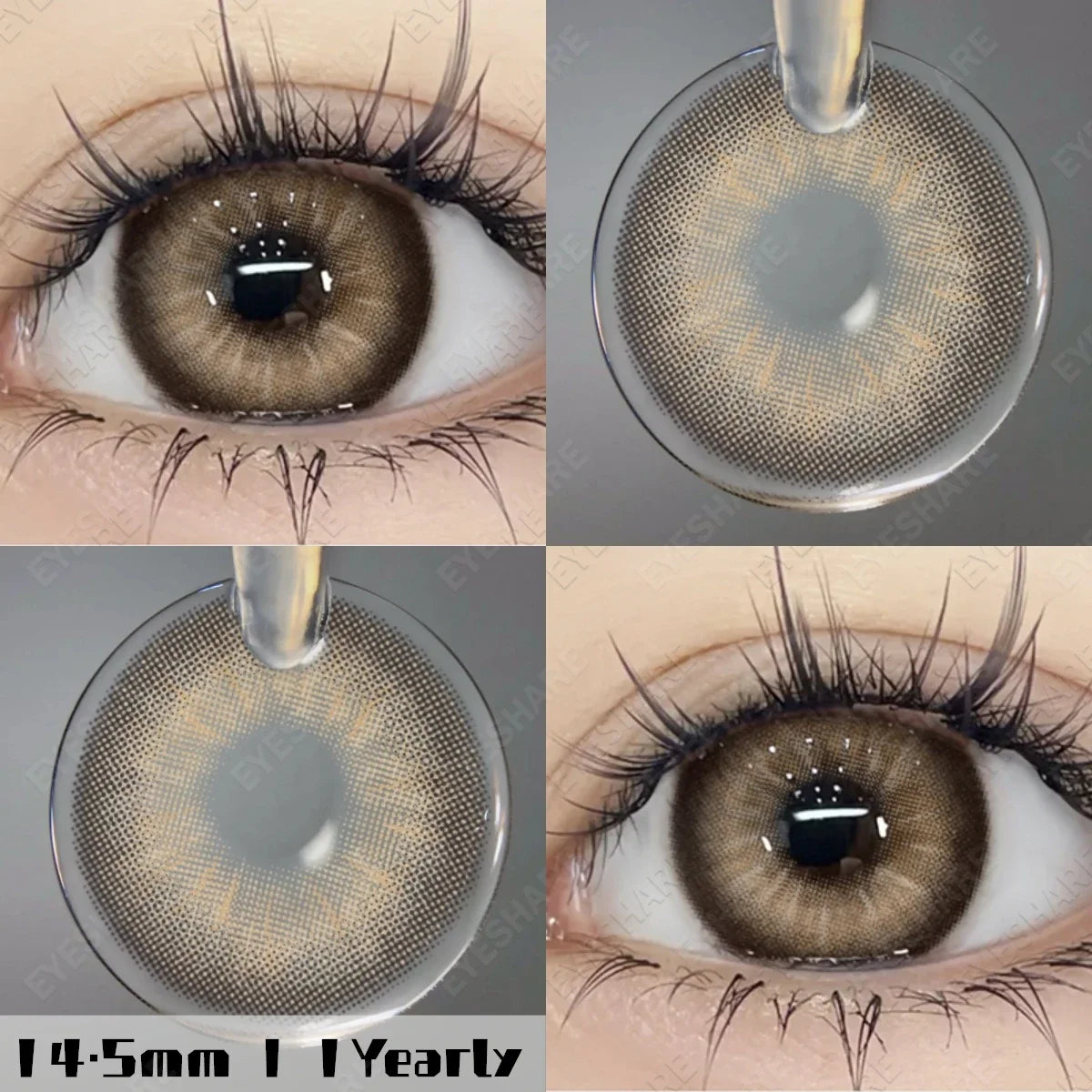 YOUMIKA  -  2pcs Color Contacts Lenses Brown Lenses With Prescription Gray Lenses Fashion Diopters Lens Myopia Lenses 0.00 to-6.00