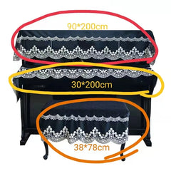 YOUMIKA  -  American light luxury piano cover dustproof piano stool cover Nordic piano cloth half cover lace keyboard cover cloth