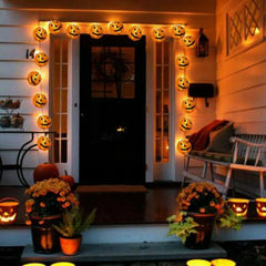 YOUMIKA  -  LED Pumpkins String Lights Battery Operated Outdoor Decorative String Light Holiday Home Decor Accents for Holiday Party Decor