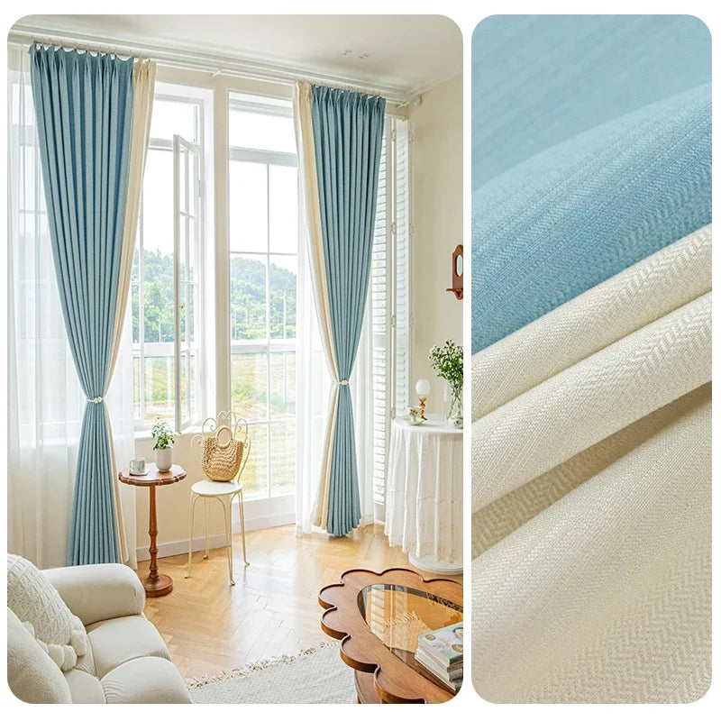 YOUMIKA  -  Modern Ins Style Blackout Curtains Large Area Sun Protection Living Room Drape Room Decoration Curtain Bedroom Soundproof Drapes