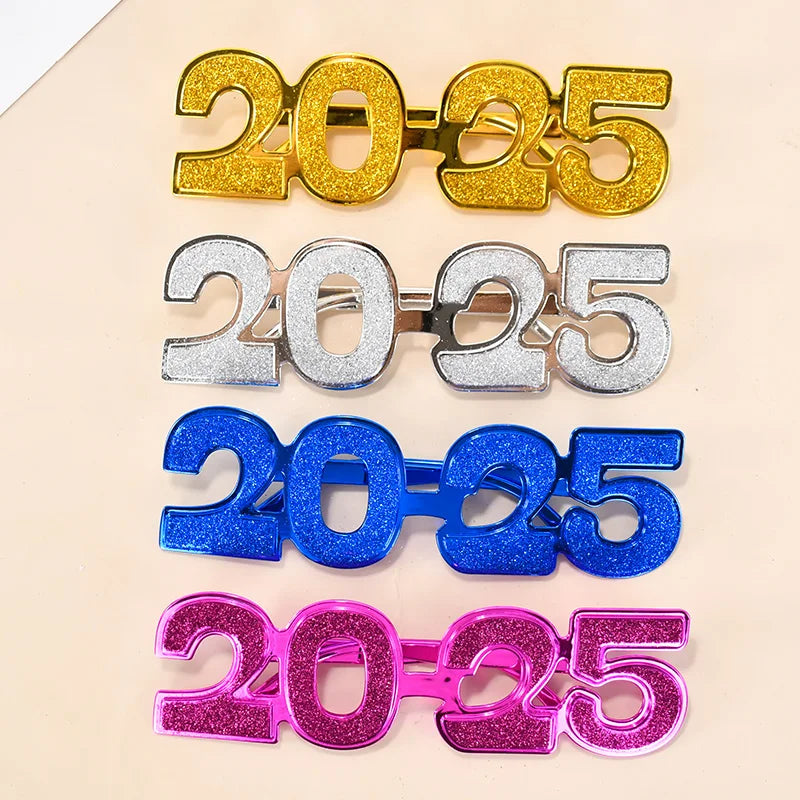 YOUMIKA  -  2025 Glasses Frame Photo Booth Props New Year Eve Party Decoration Supplies Aldult Children Navidad Gifts 2024 Christmas Decor