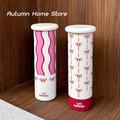 YOUMIKA  -  Design 350ml Insulated Cup with A Bow on Hand Cup Stainless Steel Coffee Cup Travel Thermal Mug