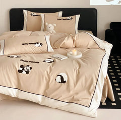 YOUMIKA  -  Cute cartoon panda bedding set 1.5 1.8 2.0 kid teen,full queen king lovely cotton home textile bed sheet pillow case quilt cover