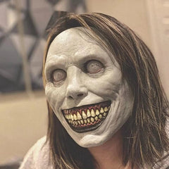 YOUMIKA  -  Halloween Creepy Smile Horror Mask with White Eyes Halloween Party Gift Horror Props Evil Cosplay Costume Accessories Supplies