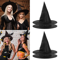 YOUMIKA  -  5Pcs Unisex Halloween Witch Hat for Kids Adults Halloween Party Cosplay Costume Props Decoration Accessories Black Wizard Cap