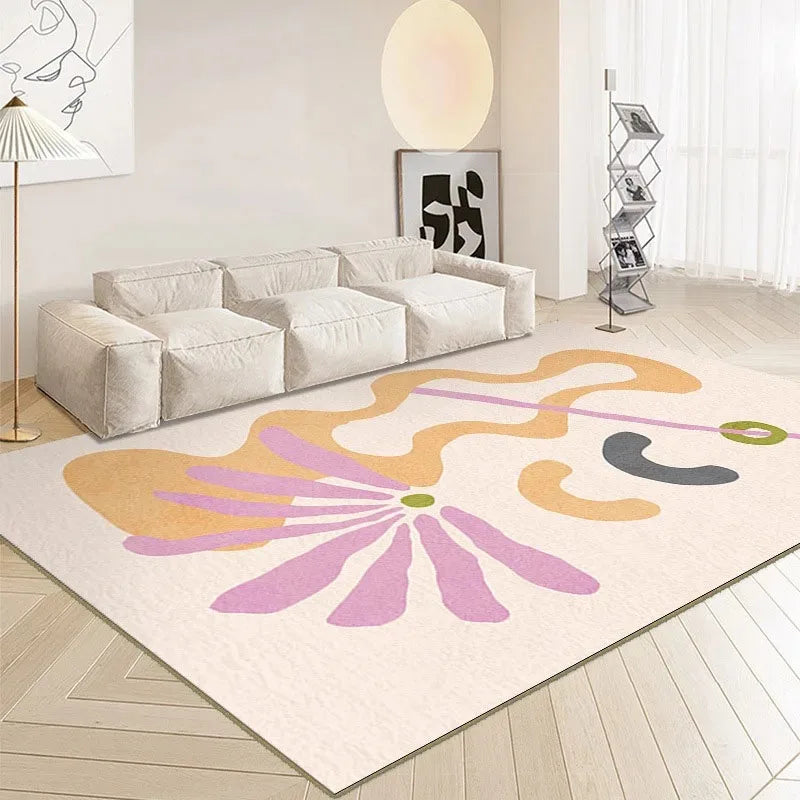 YOUMIKA  -  IG Light Color Living Room Carpet Light Luxury Fresh Cloakroom Plush Rug Coffee Table Bedroom Bedside Soft Mats Ковер Tapis