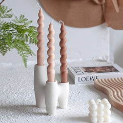 YOUMIKA  -  YOUMIKA  -  Abstract Triple Ceramic Candle Holder