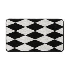 YOUMIKA  -  B&W Argyle Print Accent Rug