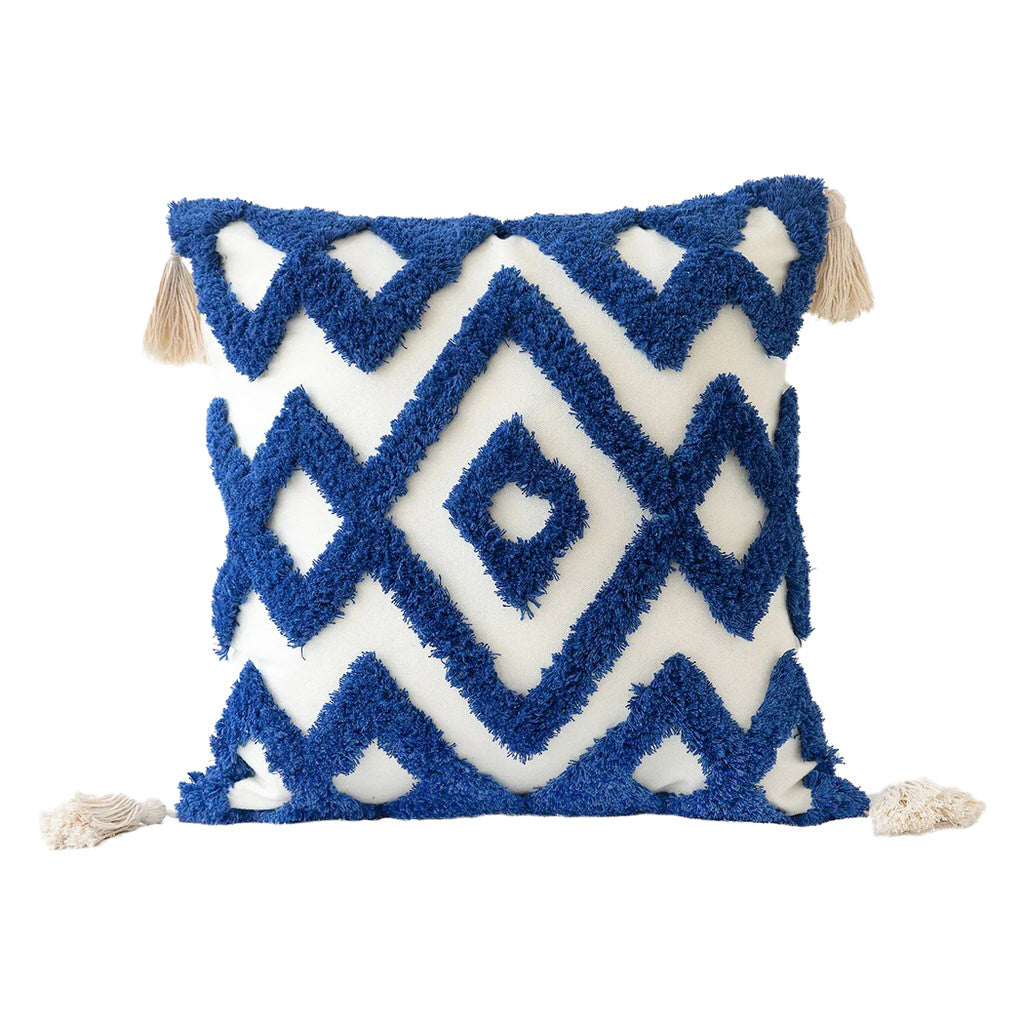 YOUMIKA  -  Blue Tufted Ornament Cushion Cover